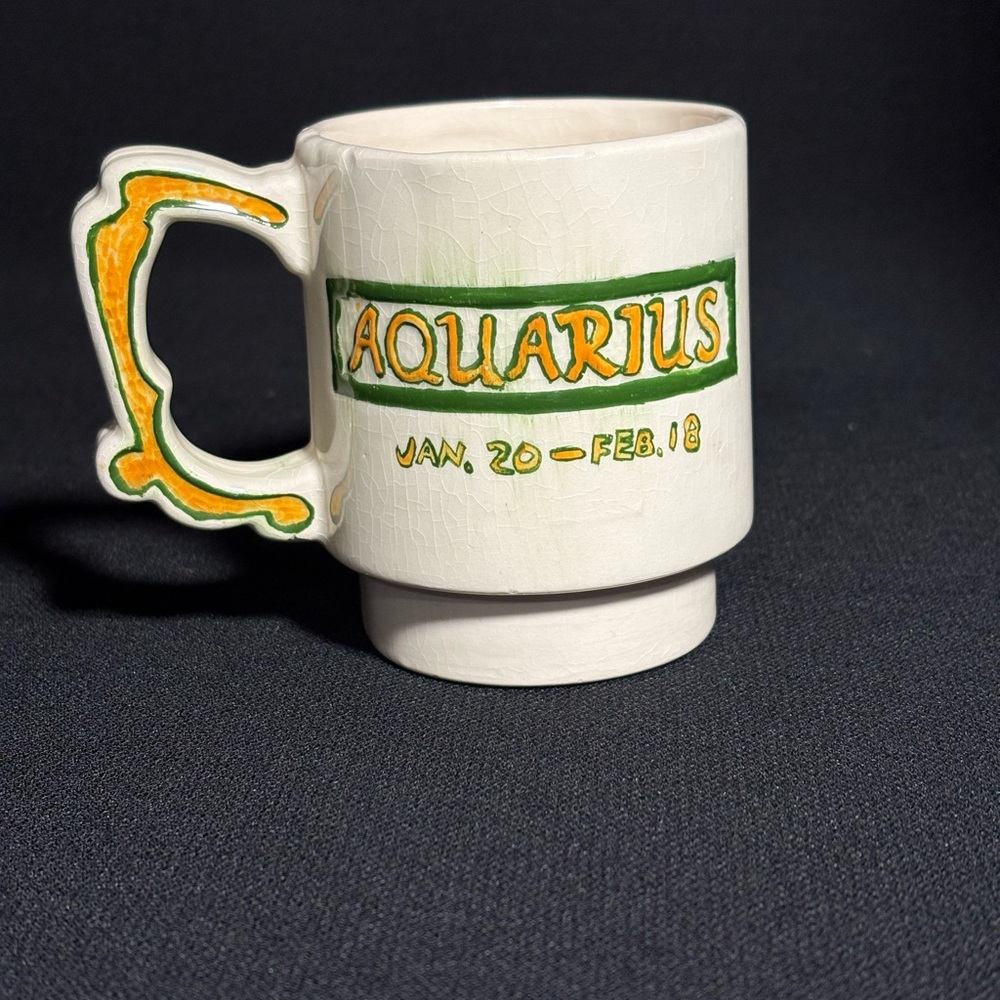 Aquarius Zodiac Mug - Handmade and One of a Kind